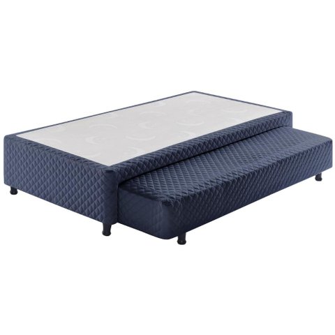 Cama Box Base Casal com Auxiliar Semi Ortopedica Poliester (138x188) - Cinza