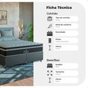 Ver imagem 3 de Cama Box Queen Couro Preto + Colchão Paris Molas Ensacadas Couro Preto/preto