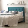 Cabeceira Estofada Grécia 195cm Veludo Azul - Cor: Azul - 1