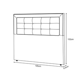 Cabeceira Estofada Grécia 195cm Veludo Azul - Cor: Azul - 2