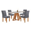 Ver imagem 2 de Mesa Kyra 120CMX90CM 4 Cadeiras Canela Tampo Smart Plus Vidro Off White