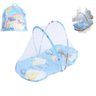 BERCO DE BEBE PORTATIL MOSQUITEIRO INFANTIL TENDA COLCHONETE CERCADINHO CAMA DOBRAVEL MENINO AZUL - 1