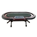 Ver imagem 1 de Mesa de Poker Profissional Retro Madeira e Couro 9 Lugares