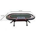 Ver imagem 3 de Mesa de Poker Profissional Retro Madeira e Couro 9 Lugares