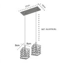 Ver imagem 3 de Pendente De Cristal Duplo COD: PD-B/2 Salas , quartos