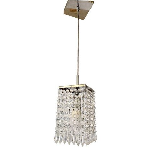 Lustre Pendente Cristal Acrílico Aço Inox