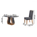 Ver imagem 4 de Mesa de Jantar 4 Lugares Lana Mel/cinza/veludo Cinza - Viero Móveis