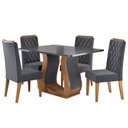 Ver imagem 3 de Mesa de Jantar 4 Lugares Lana Mel/cinza/veludo Cinza - Viero Móveis