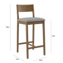 Ver imagem 4 de Banqueta Madeira Nogueira Maciça tecido Cinza Modelo Manu Altura 70cm Kit 2 unidades Poltronas do Su