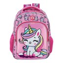 Ver imagem 2 de Mochila Costas Escolar Creche Unicórnio Menina Eva Grande:rosa