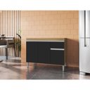 Ver imagem 2 de Gabinete de Pia Tatiane 3 Portas 1 Prateleira MDP 95cm Amêndoa e Preto