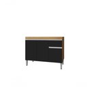 Ver imagem 1 de Gabinete de Pia Tatiane 3 Portas 1 Prateleira MDP 95cm Amêndoa e Preto