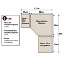 Ver imagem 2 de Closet sem Portas Modulado 3 Peças MDF Altezza Belmax:Branco