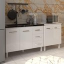Ver imagem 6 de Armário Cozinha Gabinete Pia de 120 Cm Bruna e Balcão Jane para Forno Elétrico ou Microondas