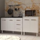 Ver imagem 5 de Armário Cozinha Gabinete Pia de 120 Cm Bruna e Balcão Jane para Forno Elétrico ou Microondas