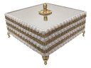 Ver imagem 2 de Caixas porta Joias luxo tira strass dourado e perolas Tampa vidro