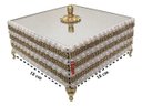 Ver imagem 3 de Caixas porta Joias luxo tira strass dourado e perolas Tampa vidro