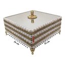 Ver imagem 3 de Caixas porta Joias luxo tira strass dourado e perolas Tampa vidro