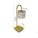 Ver imagem 3 de Luminária Abajur Acabamento dourado Com Cristais legitimo Peludos Corrente