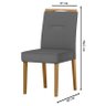Cadeira para Mesa de Jantar Italia Kit 2 Peças Ype Veludo Cinza Escuro – New Ceval - 3