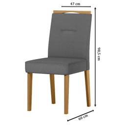 Cadeira para Mesa de Jantar Italia Kit 2 Peças Ype Veludo Cinza Escuro – New Ceval - 3 Cadeira para Mesa de Jantar Italia Kit 2 Peças Ype Veludo Cinza Escuro – New Ceval - 3