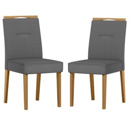 Cadeira para Mesa de Jantar Italia Kit 2 Peças Ype Veludo Cinza Escuro – New Ceval - 1 Cadeira para Mesa de Jantar Italia Kit 2 Peças Ype Veludo Cinza Escuro – New Ceval - 1
