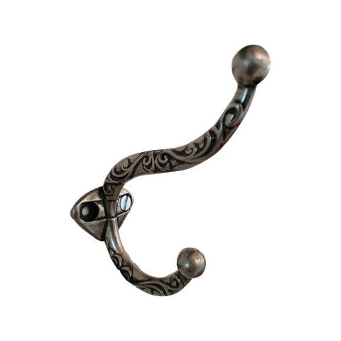 Cabide Roupa Colonial Ganchos Duplos DR Prata 4 peças
