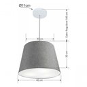 Ver imagem 4 de Lustre Pendente Cone Vivare Md-4155 Cúpula em Tecido 30/40x30cm - Bivolt Rustico-cinza 127/220v