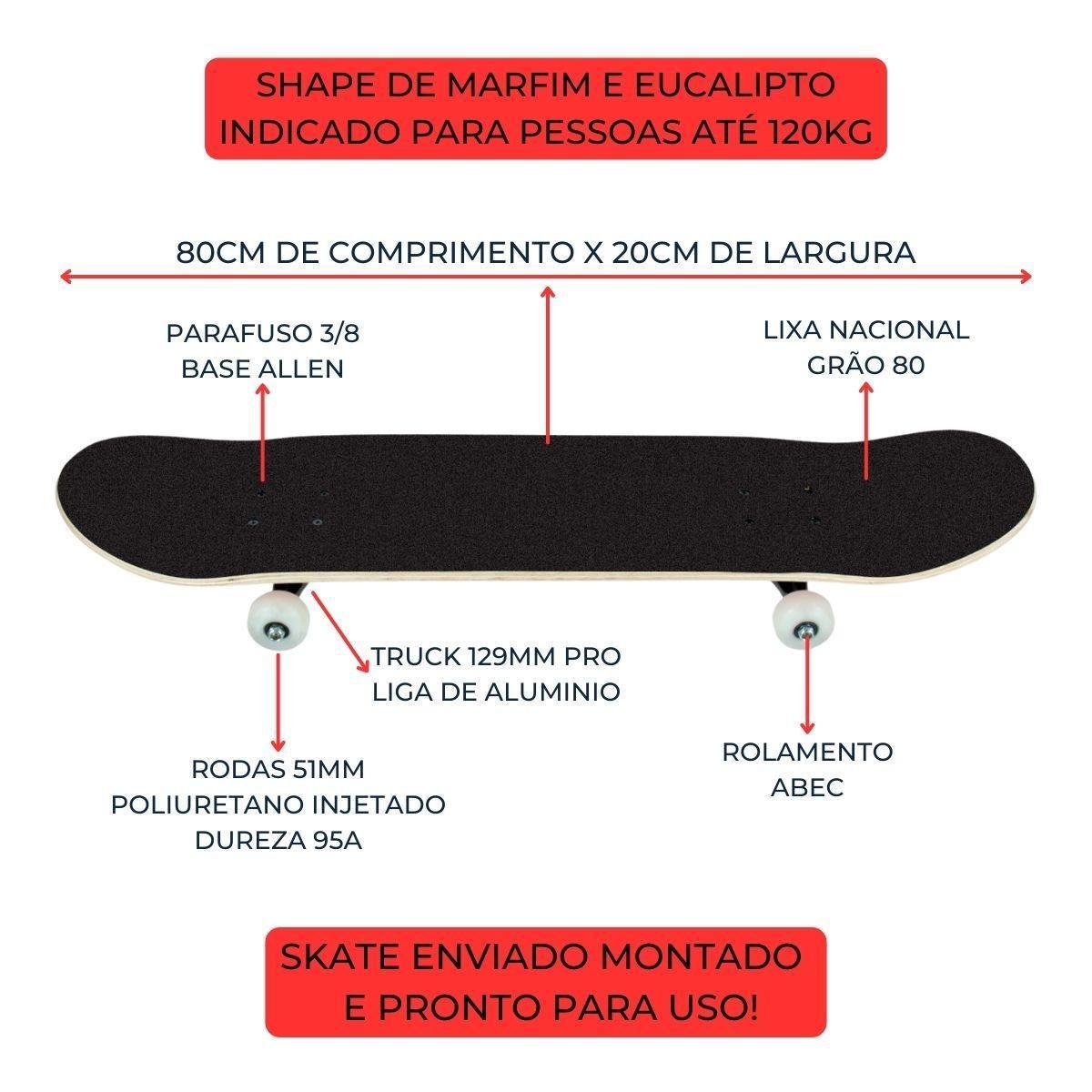 Skate Montado Completo Profissional 8.0 Varios Modelos Anime - 3