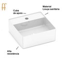 Ver imagem 3 de Cuba de Apoio Quadrada S/M 35x35 Design D3 Branco - CELITE