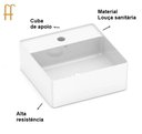 Ver imagem 3 de Cuba de Apoio Quadrada S/M 35x35 Design D3 Branco - CELITE