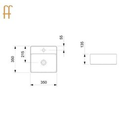Cuba de Apoio Quadrada S/M 35x35 Design D3 Branco - CELITE - 5