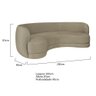 Sofá Curvo 3 Lugares Sala de Estar Recepção Noruega 200cm Suede Cappuccino - 5
