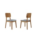 Ver imagem 2 de Conjunto Sala de Jantar Mesa Itália 180x90cm Tampo Retângular Vidro/MDF Mel e Off White com 6 Cadeir