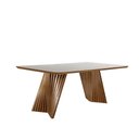 Ver imagem 3 de Conjunto Sala de Jantar Mesa Itália 180x90cm Tampo Retângular Vidro/MDF Mel e Off White com 6 Cadeir