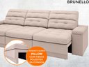 Ver imagem 5 de Sofá Brunello 2,30M Retrátil e Reclinável Velosuede Bege