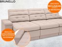 Ver imagem 3 de Sofá Brunello 2,30M Retrátil e Reclinável Velosuede Bege
