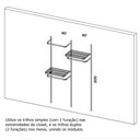 Ver imagem 2 de Closet arara aramado trilho parede super resistente moderno 1,30 BR