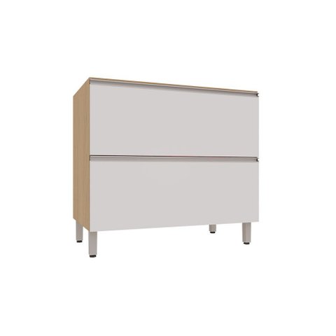 Balcão de Cozinha sem Tampo 1 Porta e 1 Gavetão 100cm Luciane Essenza Móveis