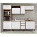 Ver imagem 1 de Cozinha Completa Modulada 5 Peças com Torre Forno e Microondas Armário e Balcão Mel Luciane Móveis