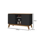 Ver imagem 3 de Aparador Buffet Sala Linhares 120cm com Pés de Madeira Preto com Nature - Rede Móveis