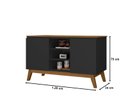 Ver imagem 3 de Aparador Buffet Sala Linhares 120cm com Pés de Madeira Preto com Nature - Rede Móveis