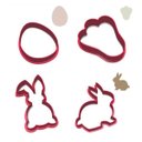 Ver imagem 2 de Kit 4 Cortadores Páscoa Coelho Lado Orelha Ovo Pata Pé: 7cm