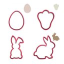 Ver imagem 1 de Kit 4 Cortadores Páscoa Coelho Lado Orelha Ovo Pata Pé:10cm