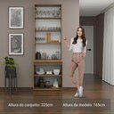 Ver imagem 7 de Kit Balcão + Cristaleira 70cm Rustic Preto Lux Madesa 01 Rustic Preto