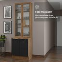 Ver imagem 2 de Kit Balcão + Cristaleira 70cm Rustic Preto Lux Madesa 01 Rustic Preto