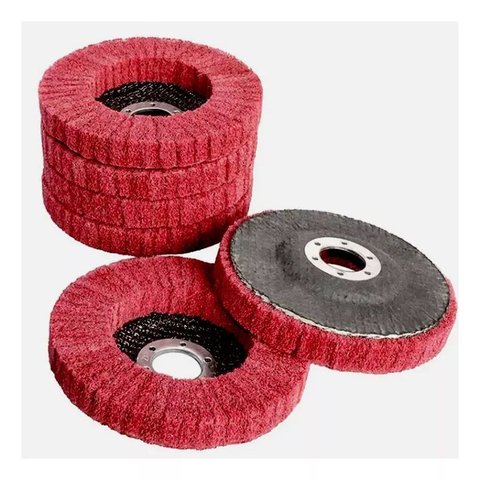 10 Disco Polimento Fibra de Malha Fina 100mm Madeira Metal