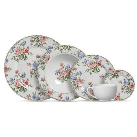 Jogo de Jantar Decorado Romantica2 com 20 Peças Primeira Linha