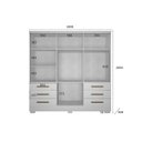 Ver imagem 2 de Guarda Roupa Solteiro 4 Portas e 6 Gavetas c/Espelho e Pés Encant Freijó/FendiOff - Novo Horizonte