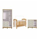 Ver imagem 3 de Quarto de Bebê com Berço 3 em 1 Guarda-Roupa Cômoda 100% MDF Nina Espresso Móveis Amêndoa/Off White